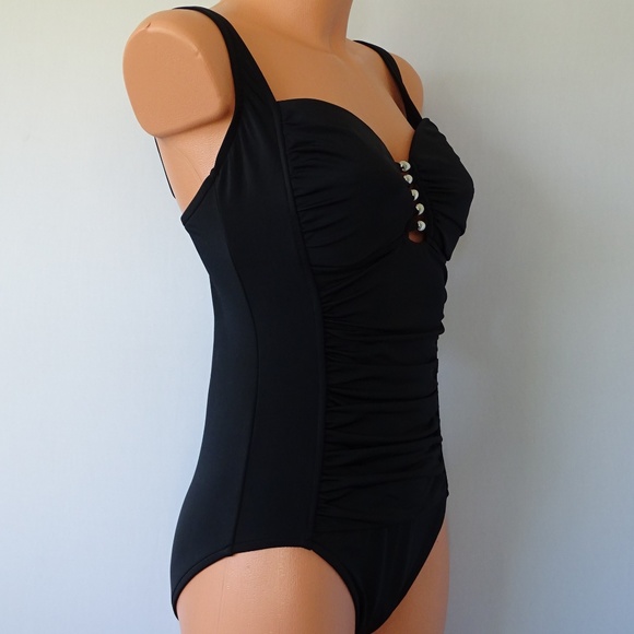 Swim Solutions Beaded Mio NWT 1 Piece Swimsuit - Picture 2 of 4